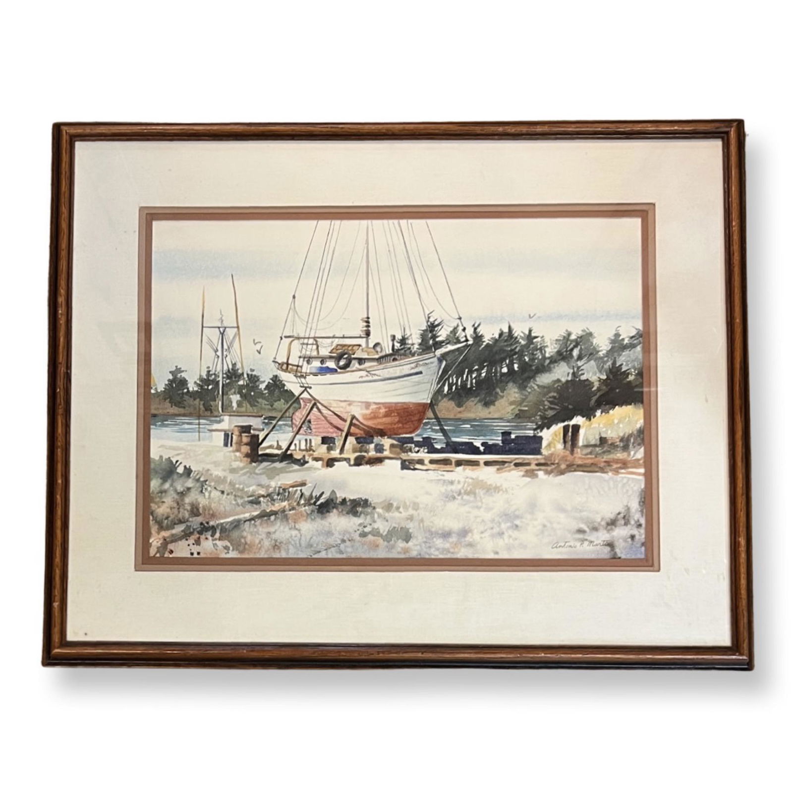 Antonio Pietro Martino (1902 - 1988): Antonio Pietro Martino (1902 - 1988) Watercolor on Paper , Signed , measures 21.5" x 15.5" , c/framed 21.5 " x 28.5"