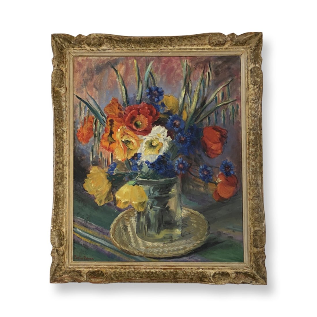 Pauline Lennards Palmer (1867 - 1938) American 'Floral Still Life ": Pauline Lennards Palmer (1867 - 1938) 'Floral Still Life " ,Oil on Canvas , Signed ,measures 18 x 14 1/2 inches
