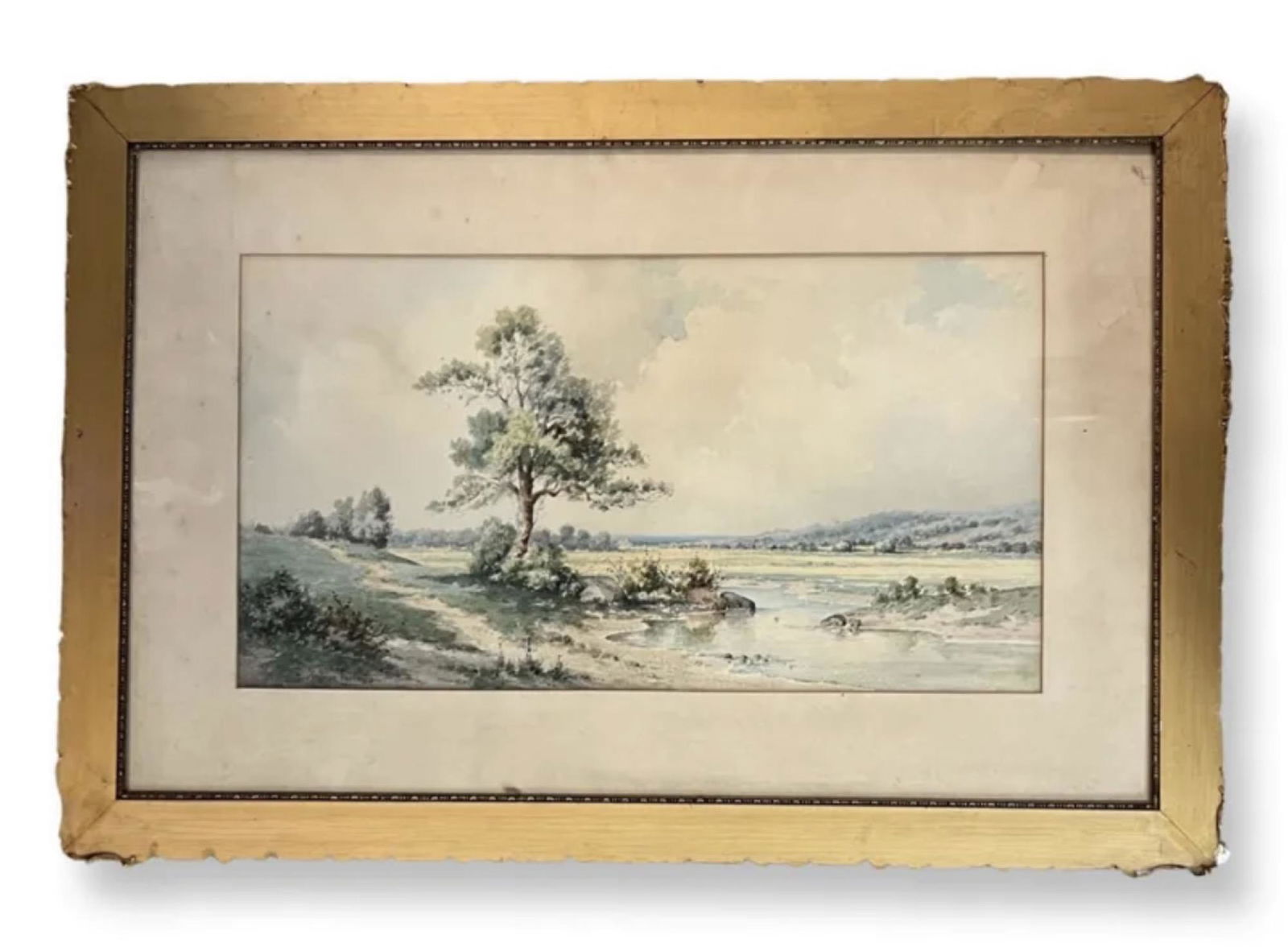 Arthur Parton (1842 - 1914): Arthur Parton (1842 - 1914) Watercolor on paper , Signed , measures 12" x 21.5 " , c/framed 21.5 " x 31"