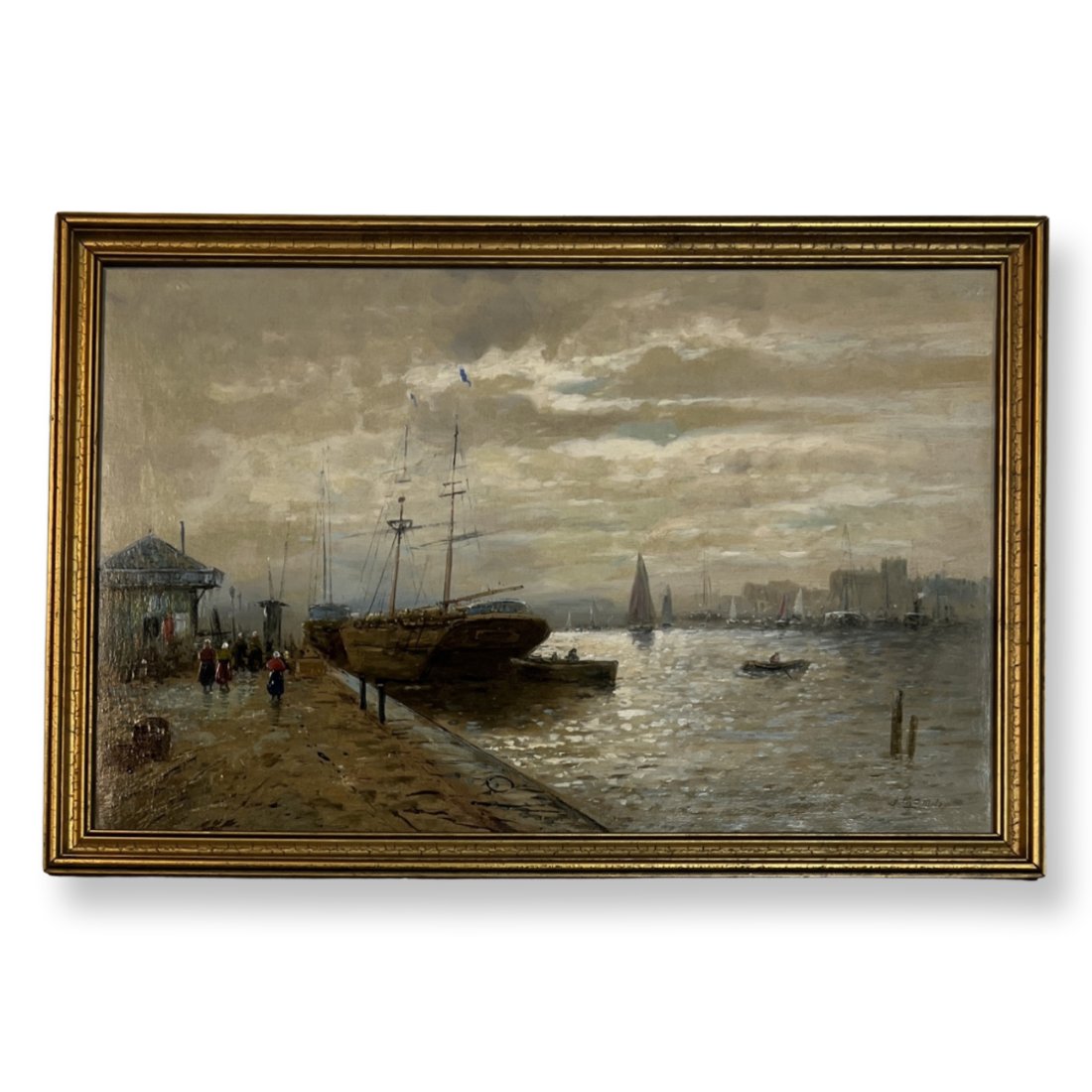 Robert Mols (1848 - 1903) Belgium: Robert Mols (1848 - 1903) Oil on Canvas , Signed , measures 26.5" x 30.5"