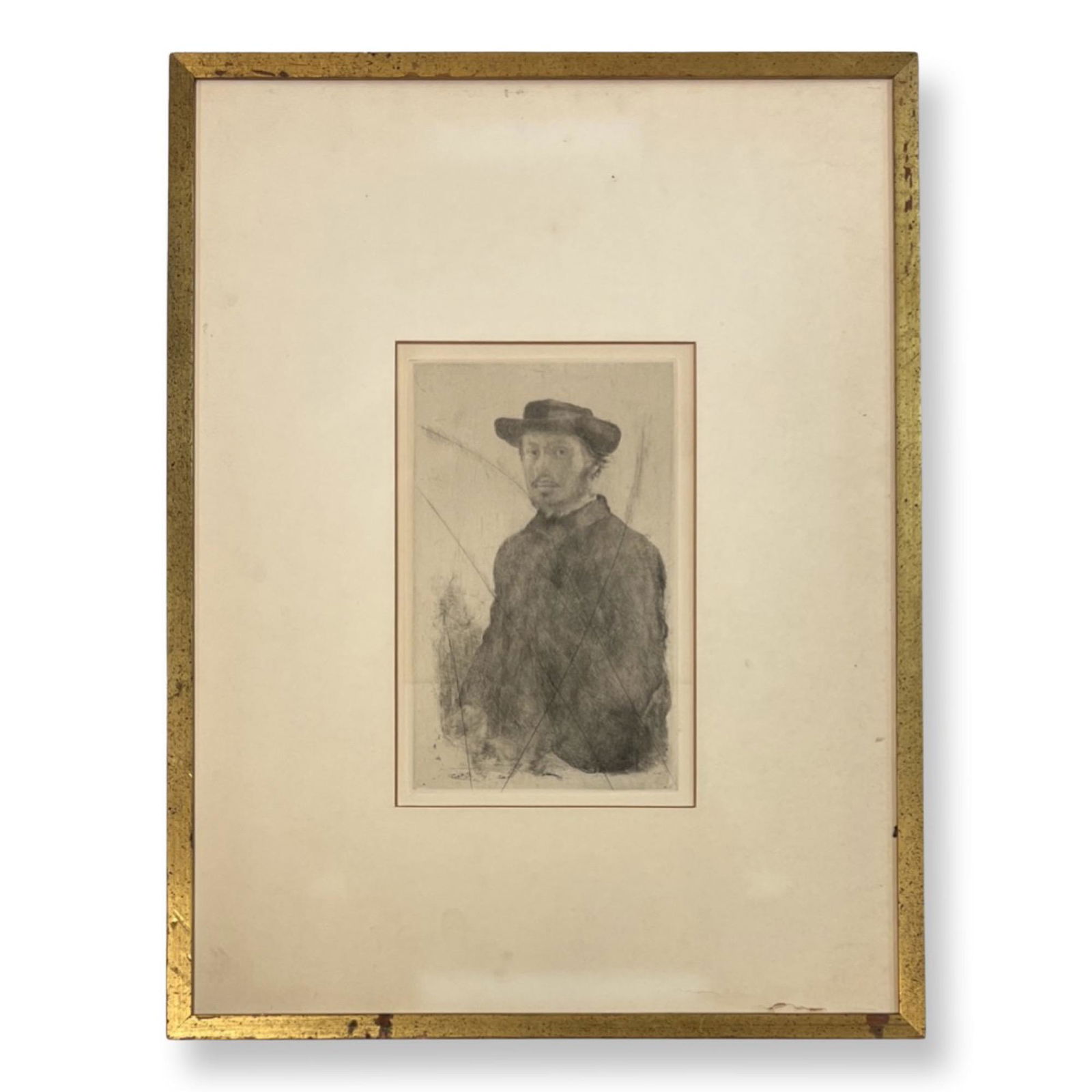 Edgar Degas (1834-1975) Etching, "Self Portrait" (1 of 1)
