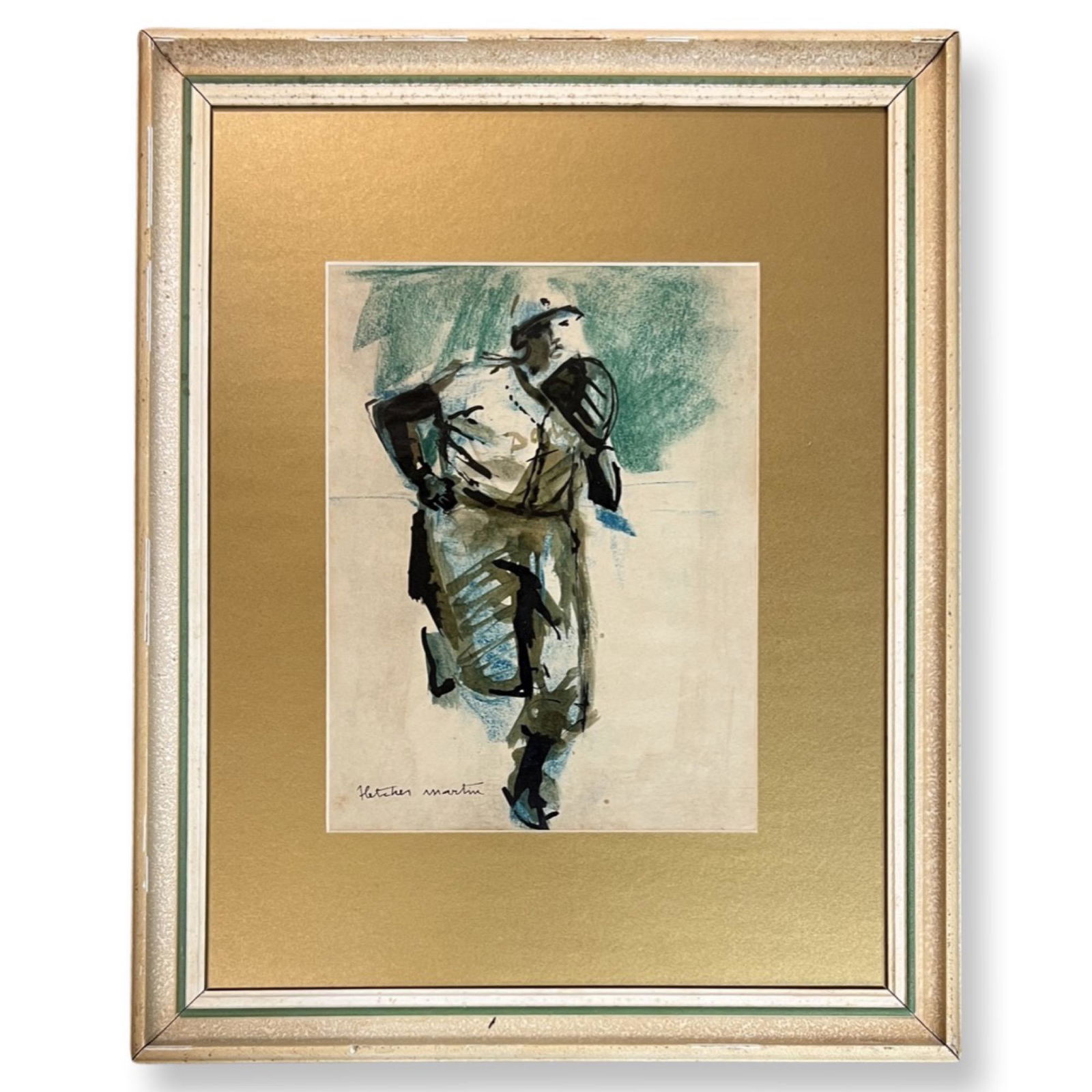 Fletcher Martin (1904 - 1979) American: Fletcher Martin (1904 - 1979) Watercolor on heavy paper , Signed , measures 18" x 13.5"