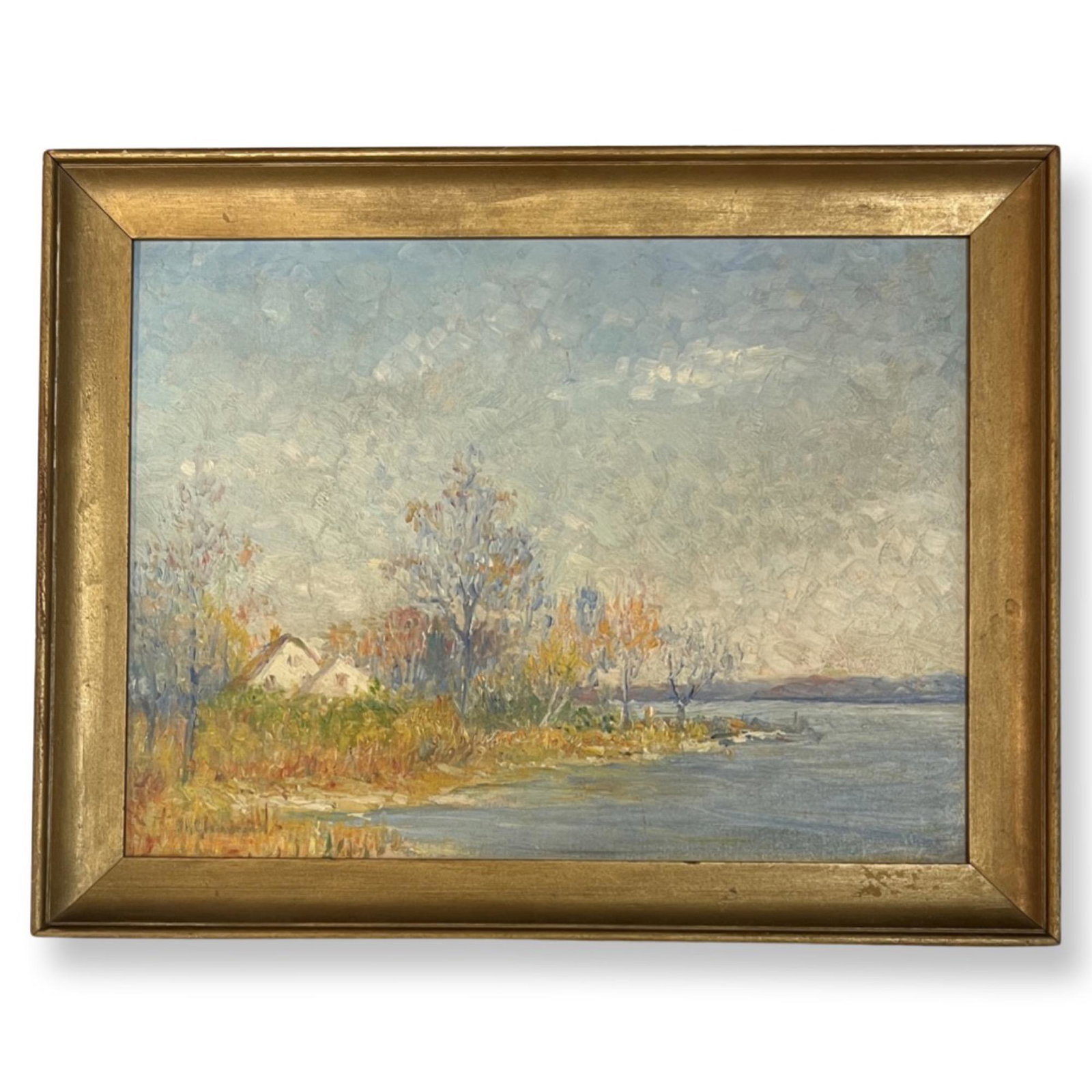 Joseph H. Greenwood (1857 - 1927) American: Joseph H. Greenwood (1857 - 1927) , Oil on board , Signed , measures 11.5 x 15.5 inches w/frame 14.5 x 18.5