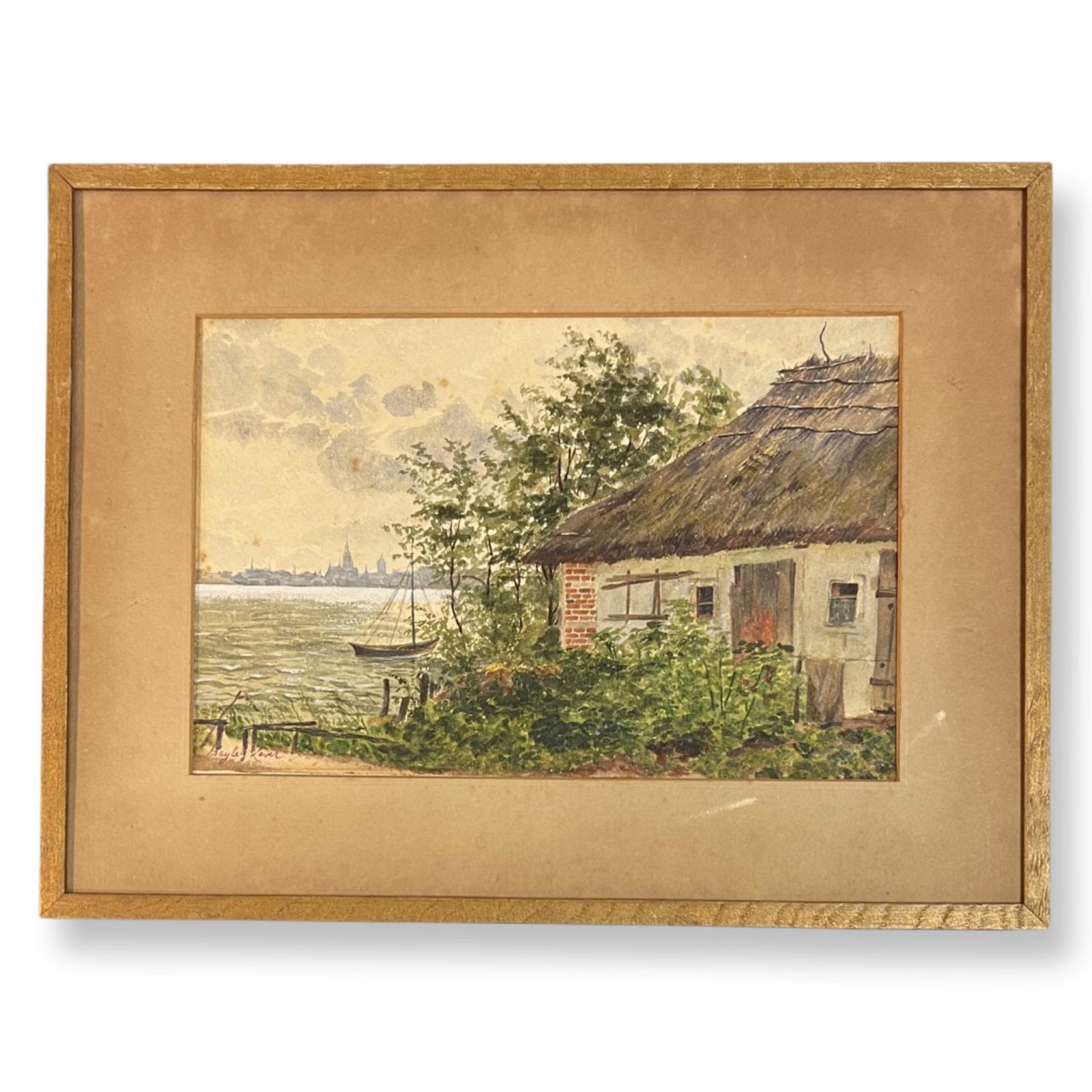 Hayley Lever (1876 - 1958) American: Hayley Lever (1876 - 1958) , Watercolor on Paper measures , 11.5" x 7.5" , w/frame 16.5" x 13"