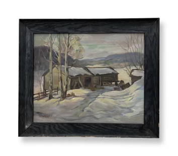 Arthur Meltzer (1893 - 1989) American ( WINTER): Arthur Meltzer (1893 - 1989) oil on Masonite , Signed , measures 12.5 x 15.5 ( with frame 16.5 x 19.5 )