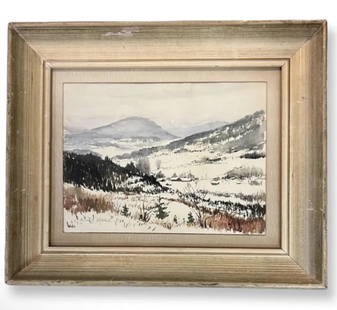 Adolf Arthur Dehn (1895 - 1968) American " Winter": Adolf Arthur Dehn (1895 - 1968) , Watercolour on Paper , Signed , measures 12" x 9" , w/frame 18" x 15"