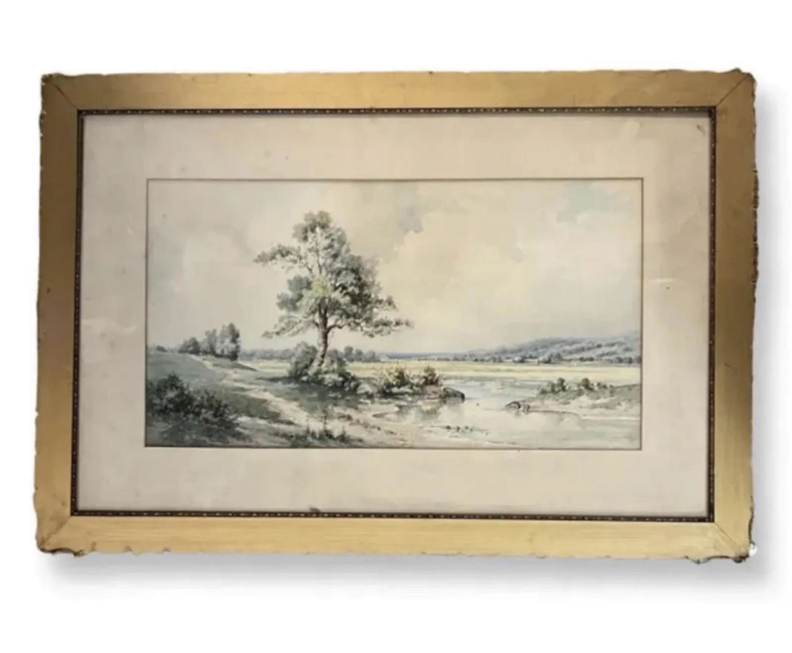 Arthur Parton (1842 - 1914): Arthur Parton (1842 - 1914) Watercolor on paper , Signed , measures 12" x 21.5 " , c/framed 21.5 " x 31"
