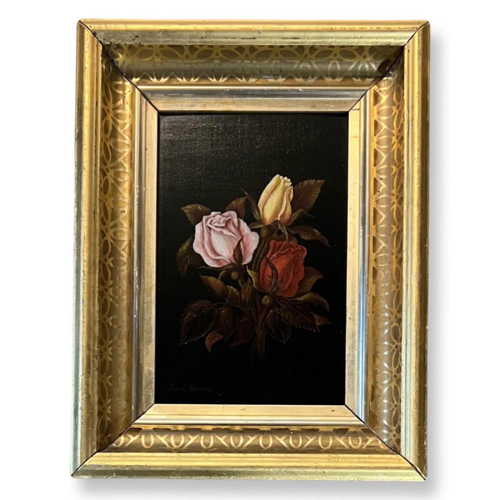 George Cochran Lambdin (1830 - 1896) American " Still Life ": George Cochran Lambdin (1830 - 1896) , Oil/ Wood , Signed , measures , 9.5" x 7" , w/frame 14" x 10.5"