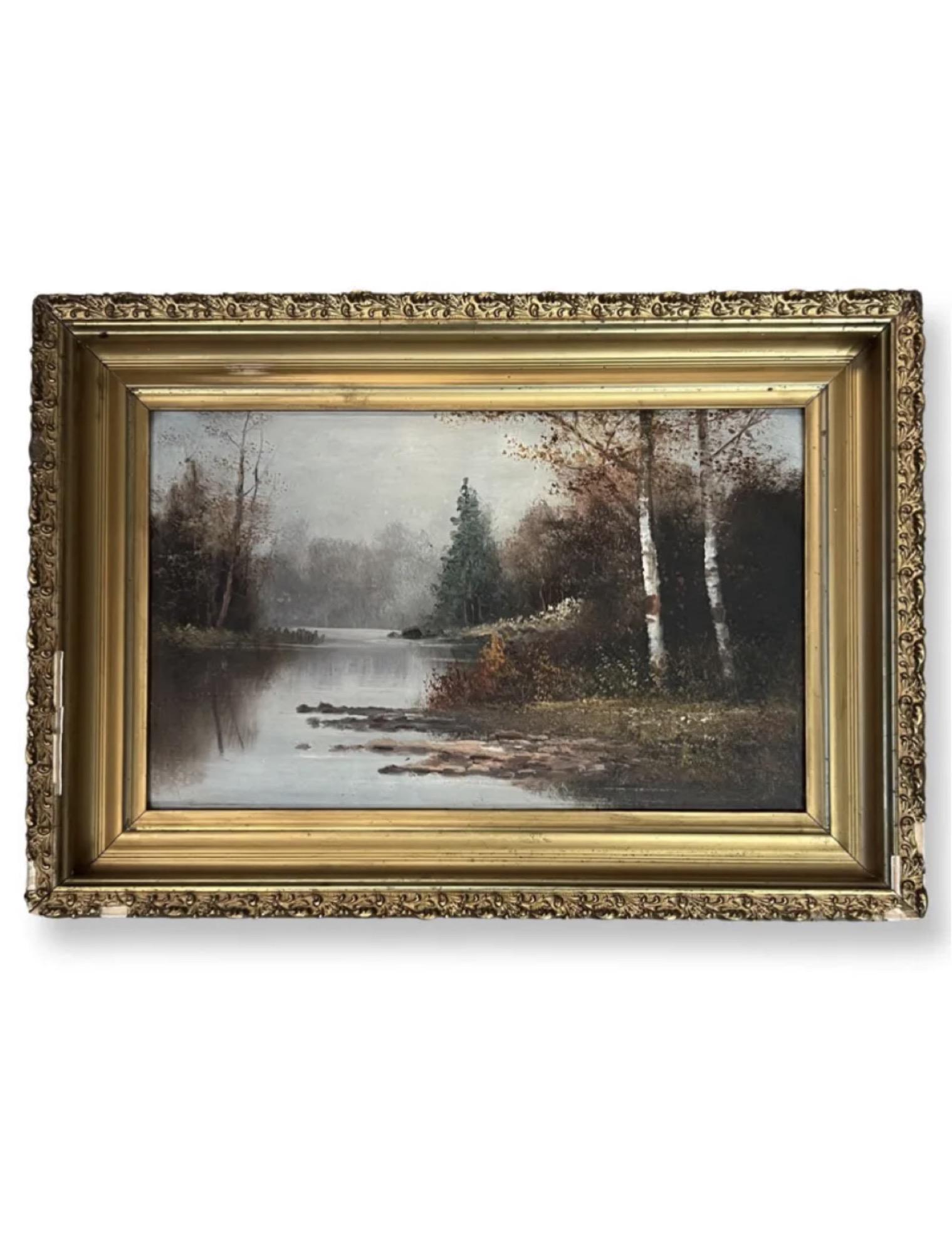 William Frederick Paskell (1866 - 1951) American: William Frederick Paskell (1866 - 1951) William Frederick Paskell (1866 - 1951) Oil on board , Signed , measures 16" x 10" , w/frame 19.5' x 13.5"