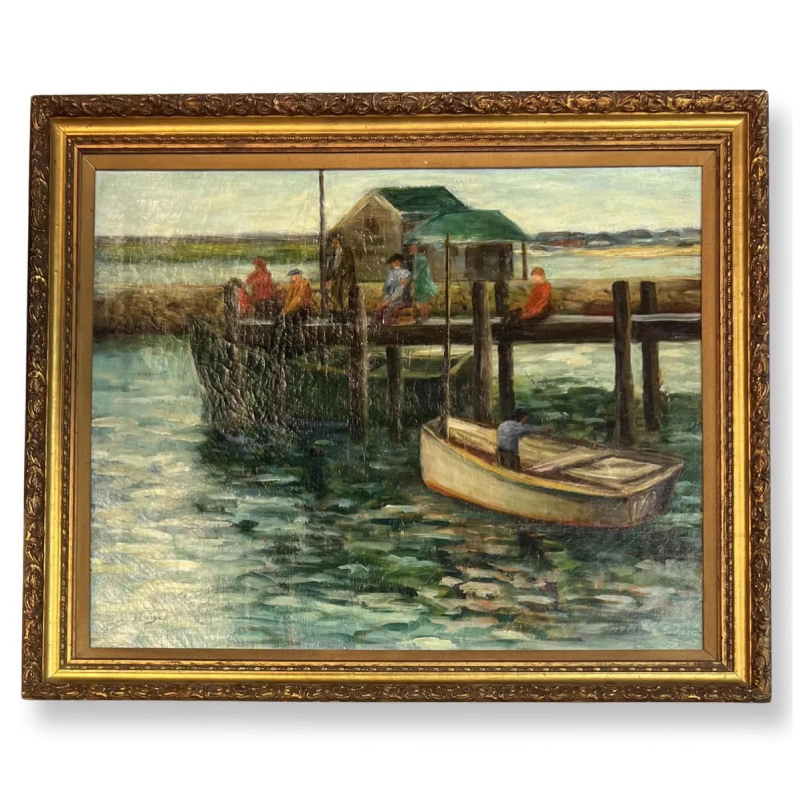 Nicholas Luisi (1894 - 1977) American+C56: Nicholas Luisi (1894 - 1977) Oil on Canvas , Signed , measures 24" x 30" , w/frame 29" x 35"