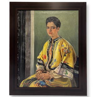 William Edouard Scott (1884 - 1964) American "Portrait": William Edouard Scott (1884 - 1964) Oil on Canvas , Signed , measures 38"x30" , w/frame 45" x 37.5"