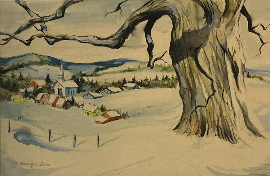 Ranulph (De Bayeux) Bye (1916 - 2003 American: Ranulph (De Bayeux) Bye (1916 - 2003) Watercolor on Paper, Signed, Measures (8 x 12 inches) w/frame (18 x 22 inches) Ranulph Bye was born in 1916 in Princeton, NJ. He attended the Philadelphia Museum