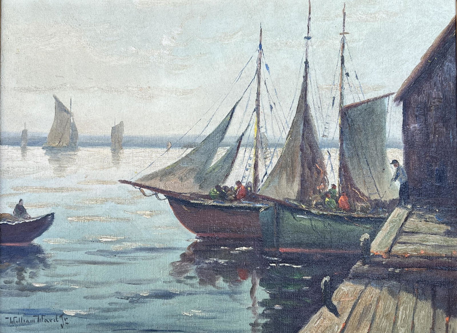 C. Hjalmar "Cappy" Amundsen (1911 - 2001) American: C. Hjalmar "Cappy" Amundsen (1911 - 2001) Oil on Canvas, Signed, (William Ward Jr) Measures 11.5" x 15.5" , w/frame 16" x 20"