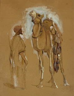 John Frederick Lewis (1805 - 1876) British: John Frederick Lewis (1805 - 1876) pencil and wash on paper, Signed, Measures ( 10 x 7.5 inches ) w/frame ( 18 x 14 inches ) Specializing in Oriental and Mediterranean scenes, he was born in London