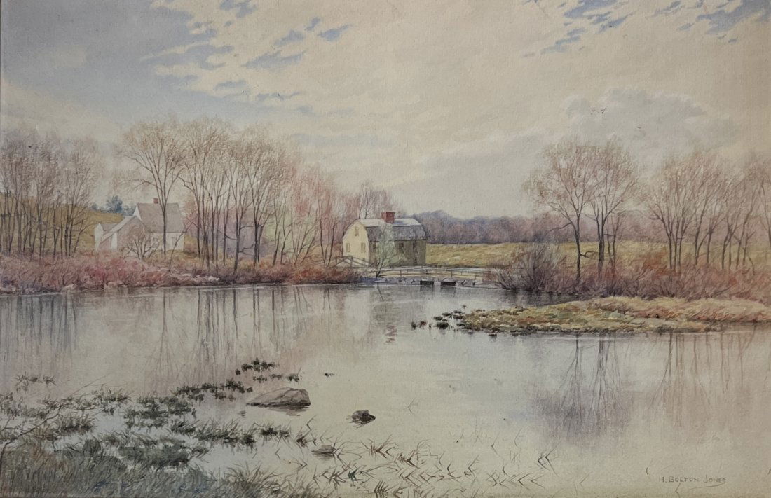 Hugh Bolton Jones (1848 - 1927) American: Hugh Bolton Jones (1848 - 1927) Watercolor on Paper, Signed bottom right, measures ( 11 x 17 inches ) A native of Maryland, H. Bolton Jones rose to prominence as a landscape painter in the late ninete