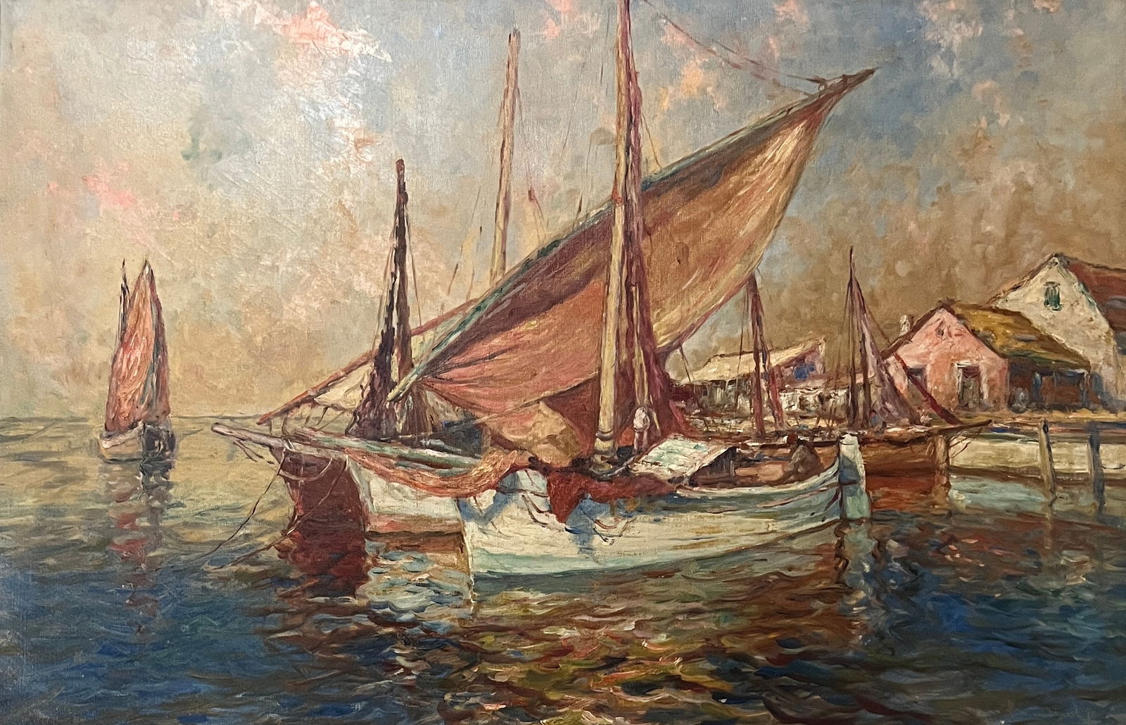 William Ward Jr. (C Hjalmar "Cappy" Amundsen) (1879-1935) Canadian  ''Harbor Scene'' (1 of 3)