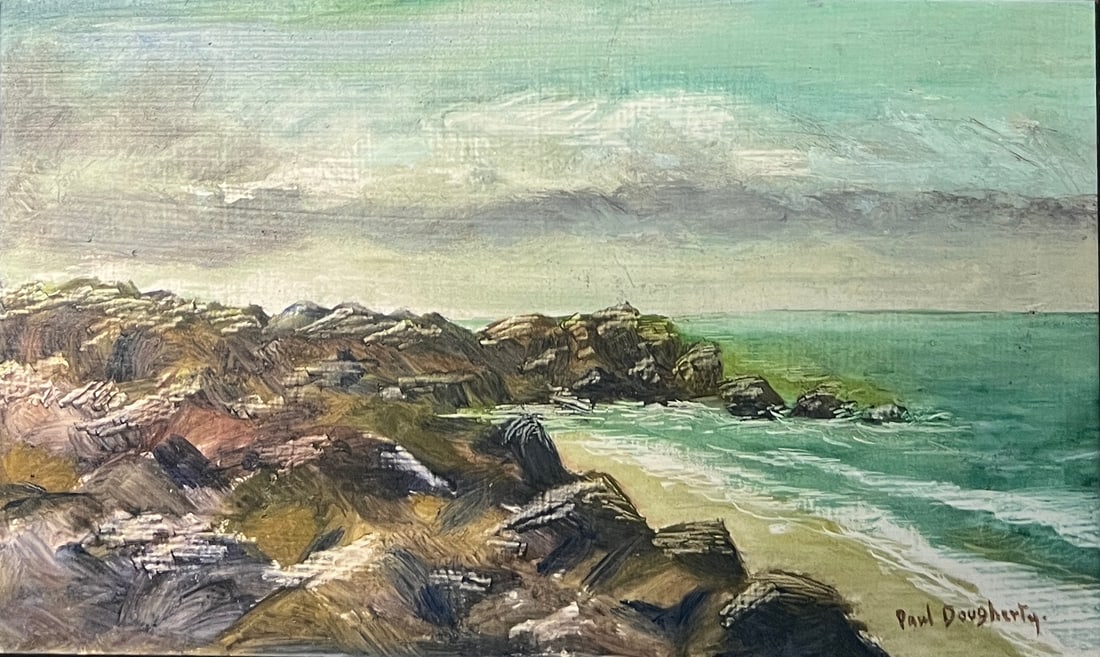 Paul Dougherty (1877 - 1947) American: Paul Dougherty (1877 - 1947) Oil on Masonite Board, Signed Lower Right, Measures ( 6 x 10 inches ) w/frame ( 9 x 13 inches ) Born in Brooklyn, New York, Paul Dougherty became a widely-known painter of