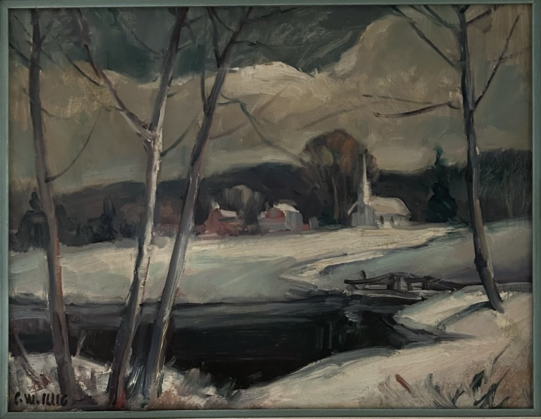 Carl W. Illig (1910 - 1987) American: Carl W. Illig (1910 - 1987) Oil on Canvas, Signed Lower Left, Measures ( 10 x 14 inches) w/frame (13.5 x 16.5 inches) Carl Illig was born in 1910 in East Aurora, New York. He studied under Arthur Kowa