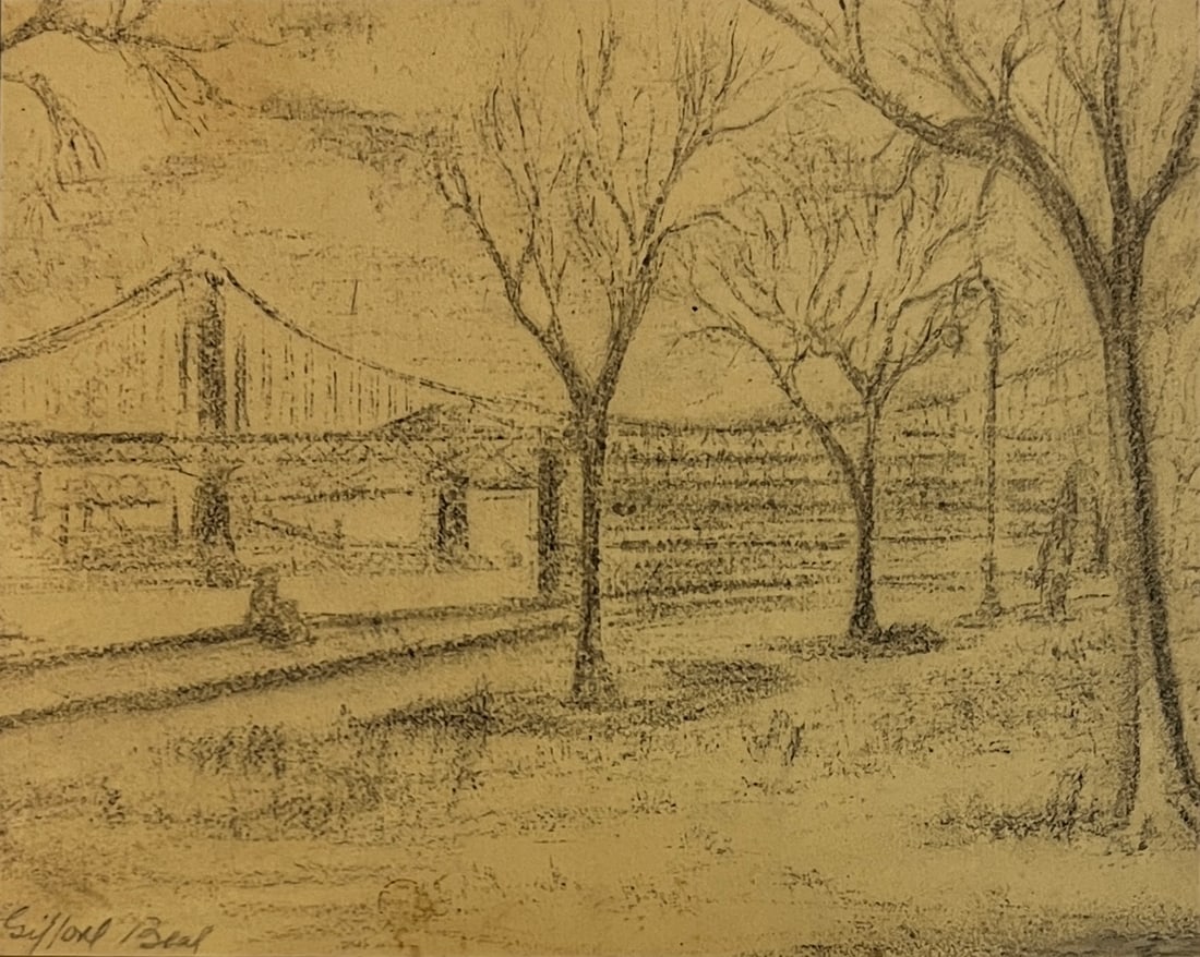 Gifford Beal (1879-1956) American: Gifford Beal (1879-1956) Pencil on paper signed lower left, measuring (8 x 9.5) and (13 x 14.5) inches w / frame. Gifford Beal, painter, etcher, muralist, and teacher, was born in New York City in 187