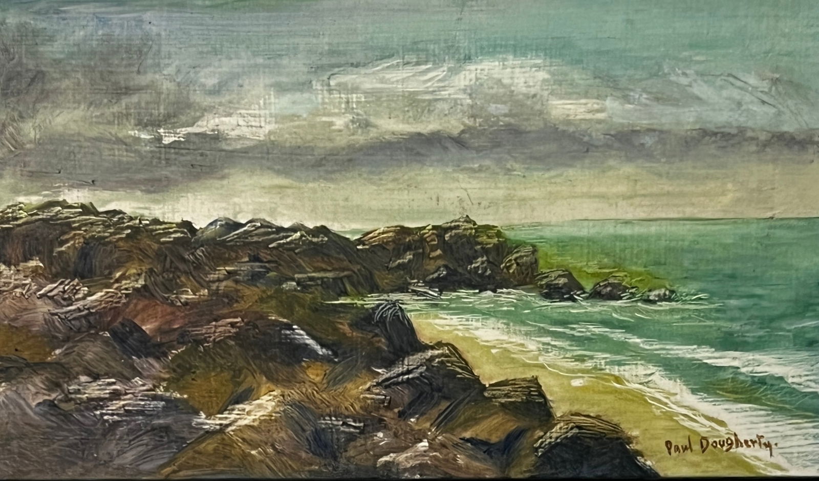 Paul Dougherty (1877 - 1947) American: Paul Dougherty (1877 - 1947) Oil on Masonite Board, Signed Lower Right, Measures ( 6 x 10 inches ) w/frame ( 9 x 13 inches ) Born in Brooklyn, New York, Paul Dougherty became a widely-known painter of