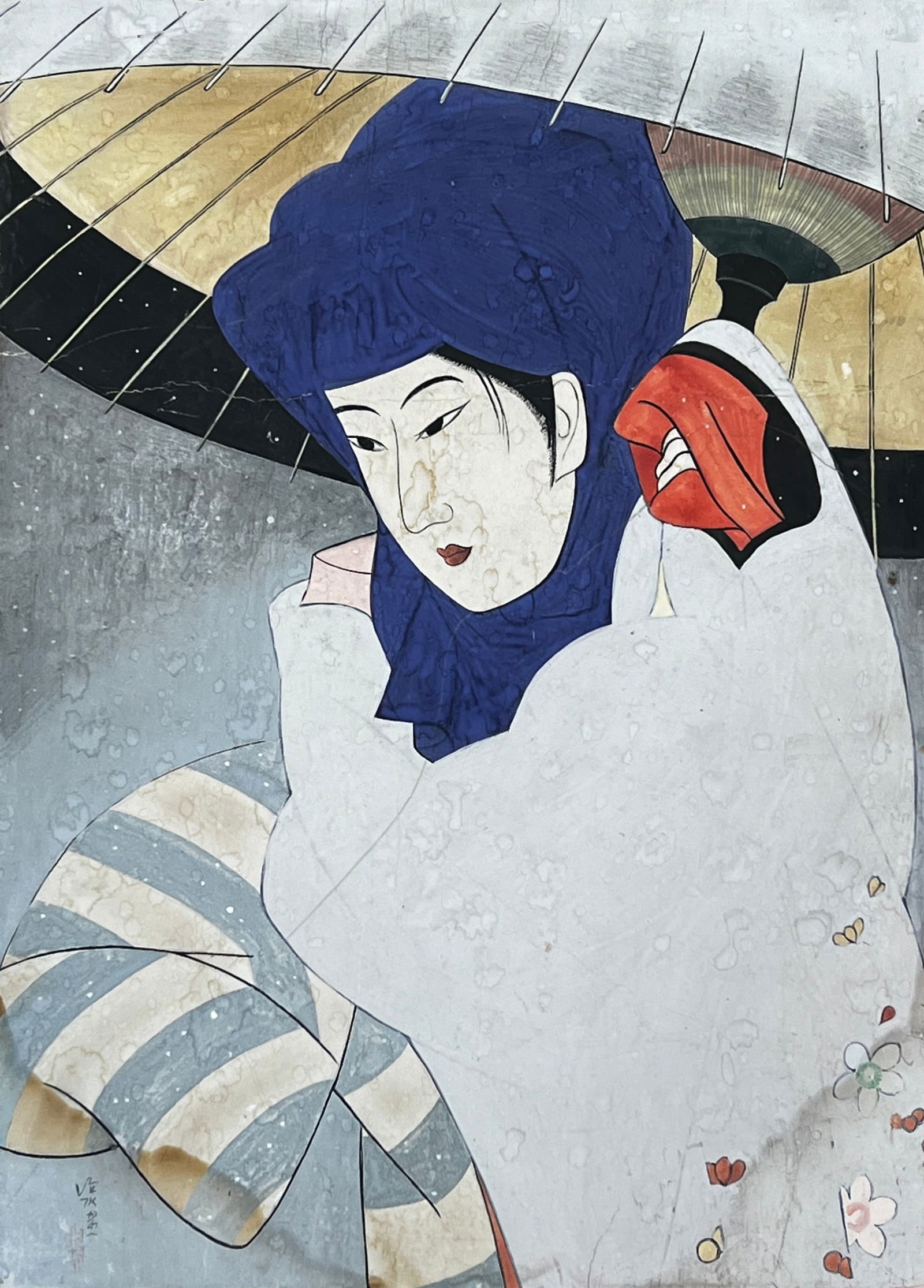 ITO SHINSUI (Japan, 1898-1972), “Snow Hood”., Woodblock print, dai-oban tate-e: Ito Shinsui (1898 - 1972 ) Woodblock Print, dai-oban tate-e, Titled ''Snow Hood'' Measures (20 x 14 inches) was active/lived in Japan. Shinsui Ito is known for Painting.