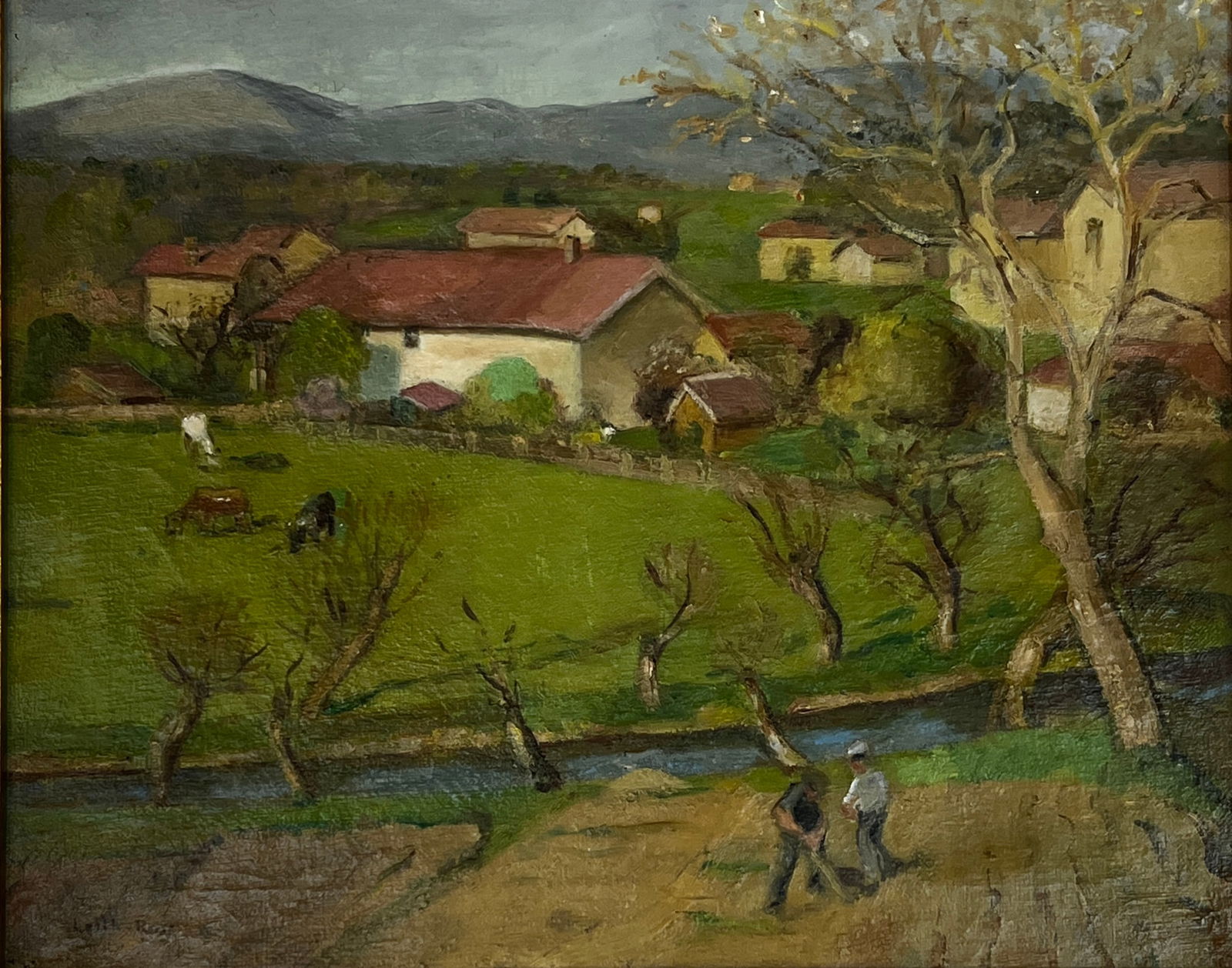 Harry Leith- Ross "Jericho" (1886 - 1973) American: Harry Leith-Ross (1886-1973) Oil on canvas, Signed Lower Left and titled "Jericho" on versos stretcher and "Leith Ross" on same side of the stretcher, measures (13 x 16) and (16 x 20) inches w/ frame.