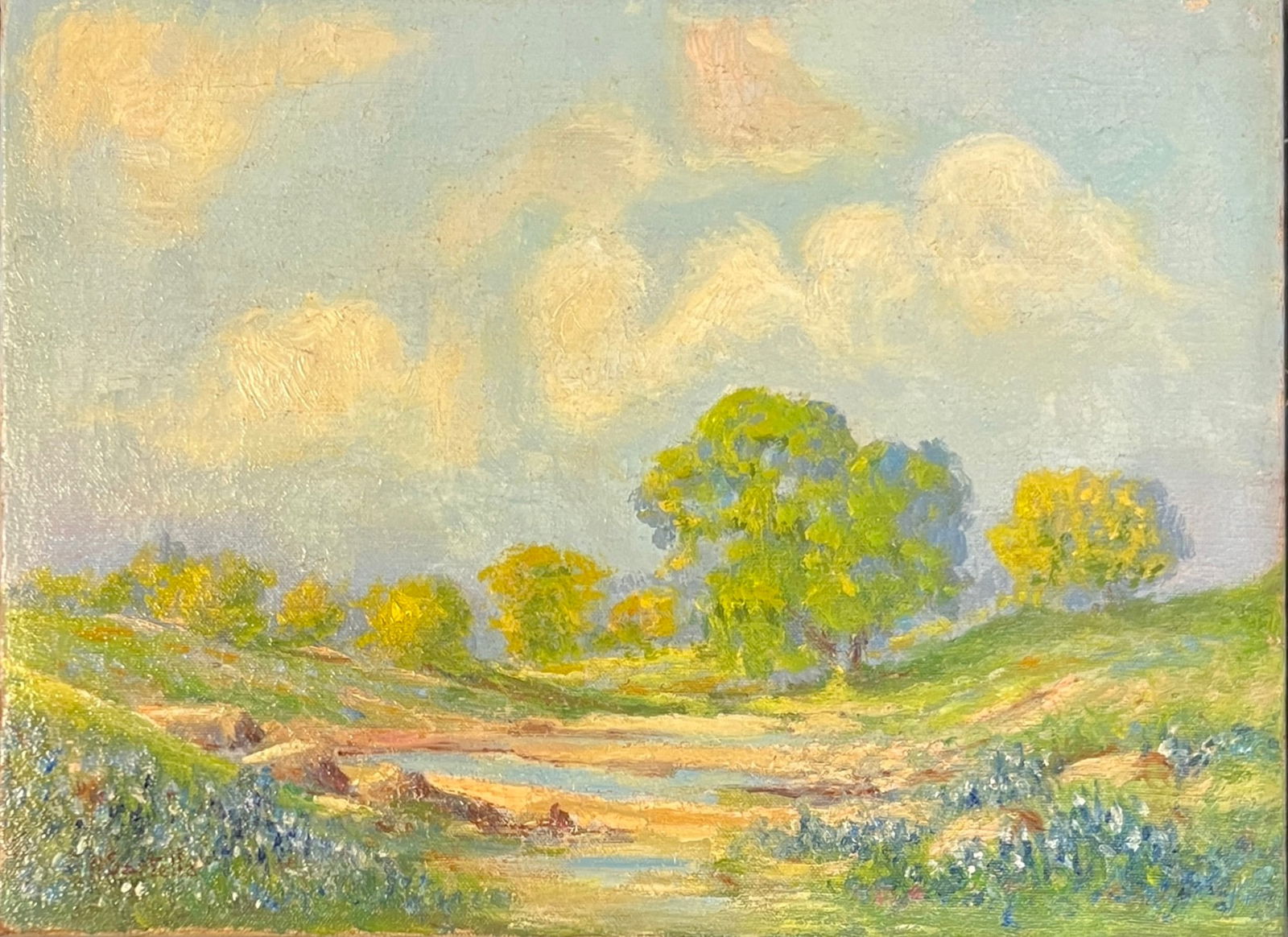 Herbert Sartelle (1885 - 1955) American: Herbert Sartelle (1885 - 1955) Oil on Canvas, Signed, Measures ( 12 x 16 inches ) w/frame ( 15 x 19 inches ) Landscape painter. Born in Buffalo, NY on April 24, 1885, the son of Martha Sartelle and Ea