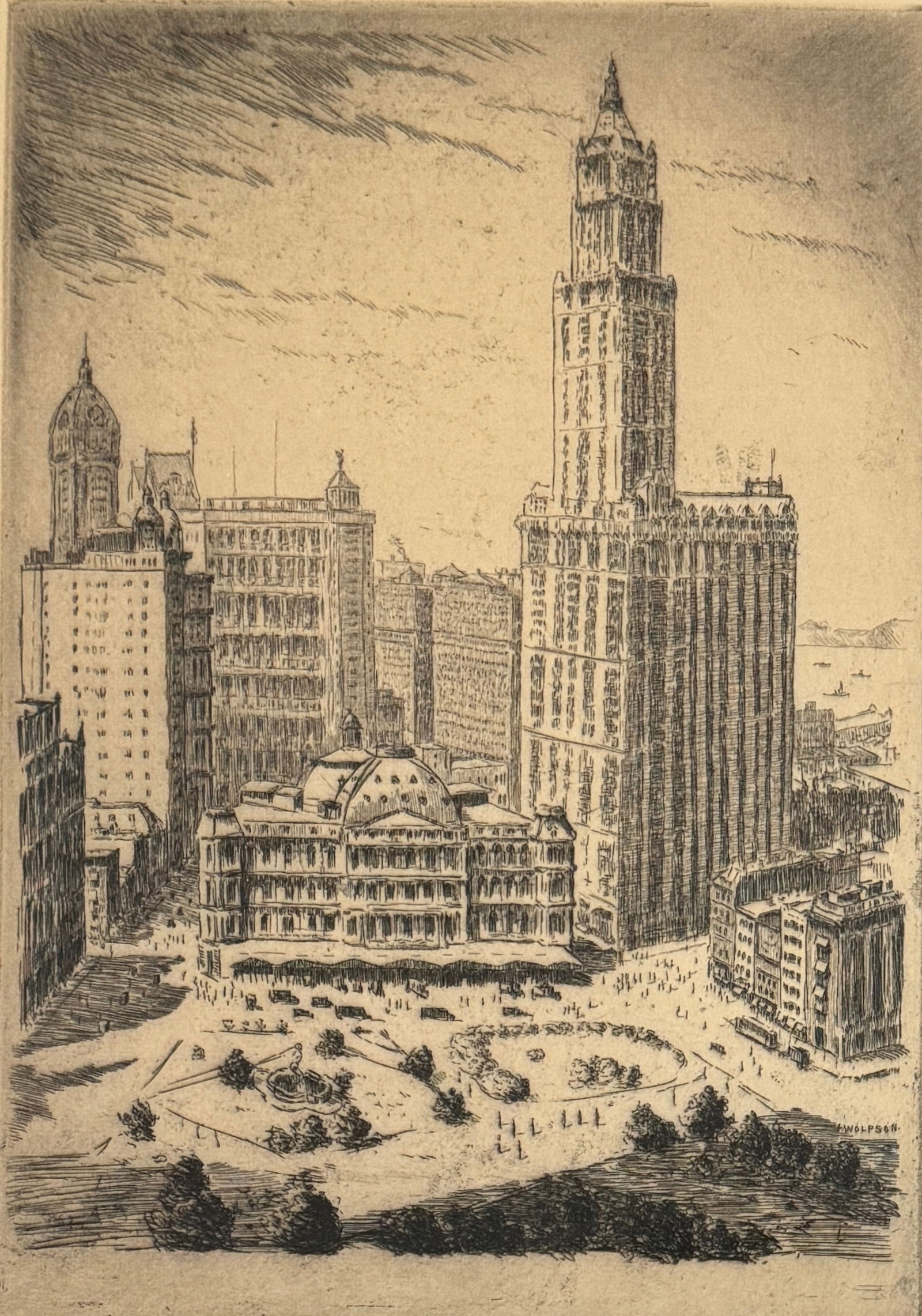 Issac Irving Wolfson (1898-1981) "Post Office New York City" (1 of 4)