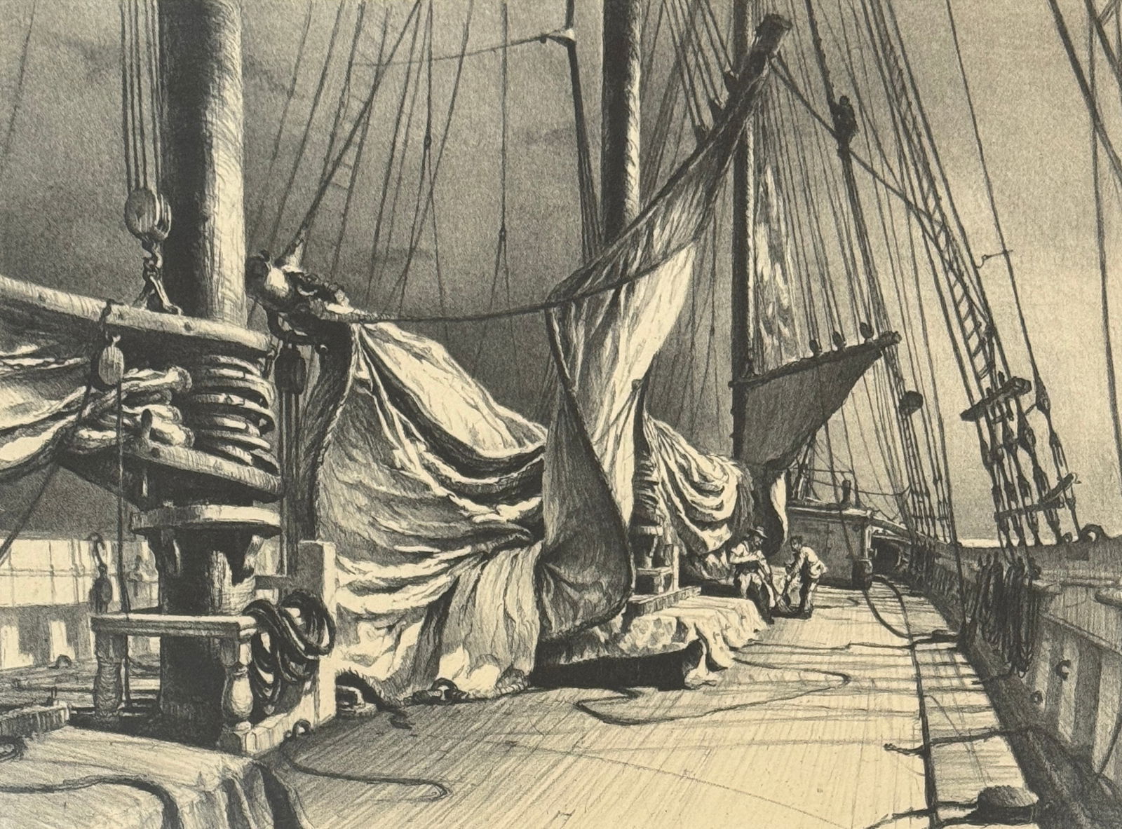 John Alexander Harrison Noble (1913 - 1983) ''Young and Drying Sails'' (1 of 3)