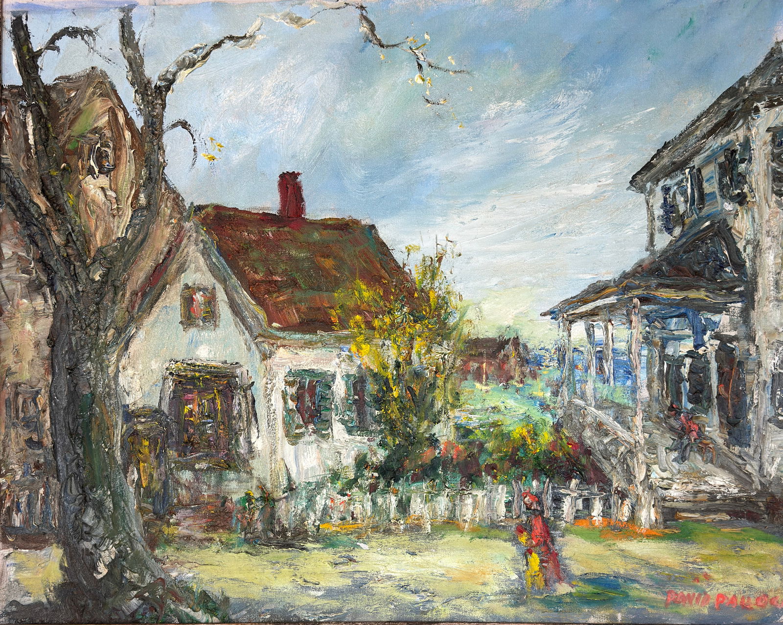 David Pallock (1906 - 1977) American: David Pallock (1906 - 1977) Oil On Canvas, signed lower right, The canvas measures 24 x 30, and the framed piece measures 32 x 38 inches. David Pollack was born in 1906 and was known for his expressiv