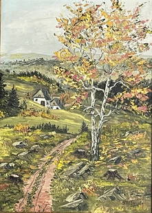 William Francis Taylor (1883 - 1970) Canada/American: William Francis Taylor (1883 - 1970) Oil on board, signed lower right "W.T.F. Taylor", piece measures 12.5 x 9.5 and 16 x 12 inches w/frame. William F. Taylor was born in Hamilton, Ontario, Canada, wh