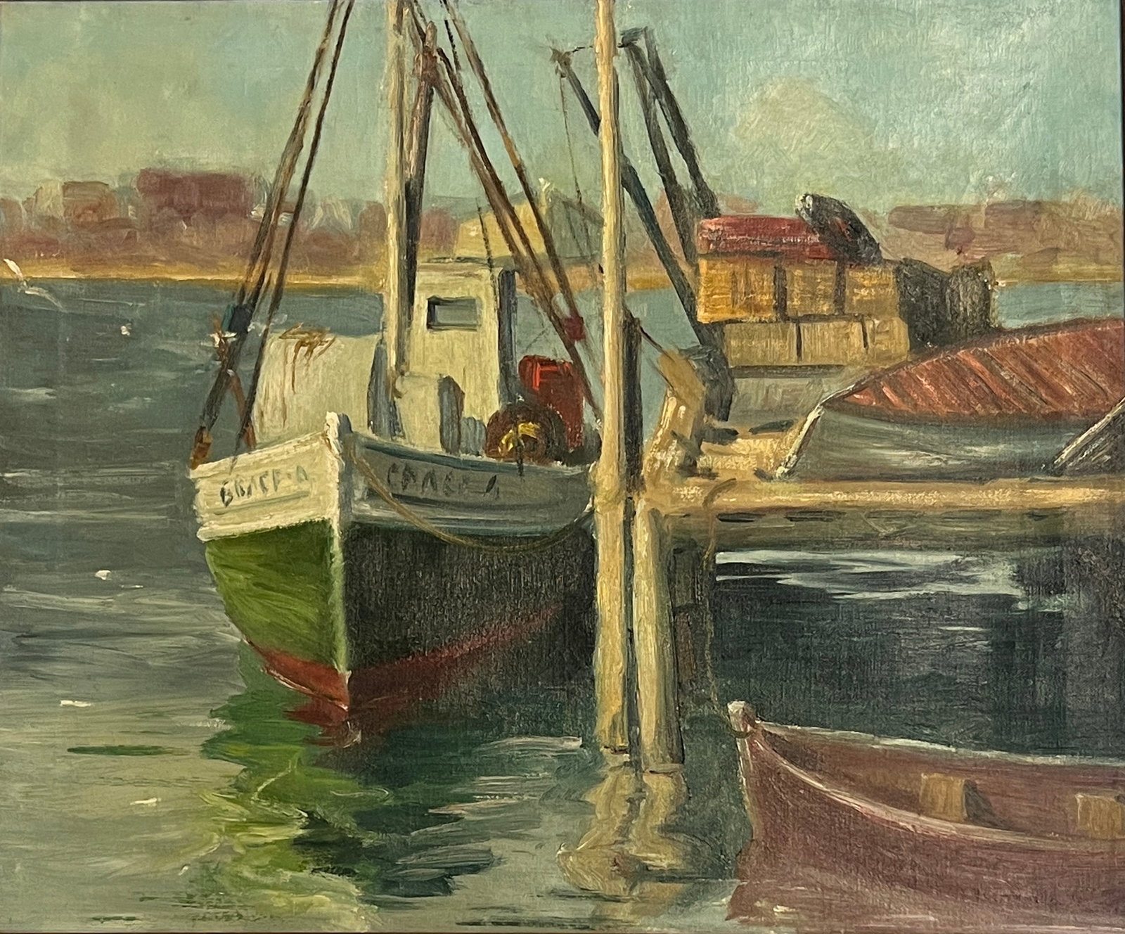 Virgil Weaver (1899 - 1966) North Shore: Virgil Weaver (1899 - 1966) Oil on Canvas, signed lower right, North Shore harbor scene. Piece measures 20 x 24 inches and 24 x 30 inches w/frame. Virgil Weaver was an American artist who was born in 