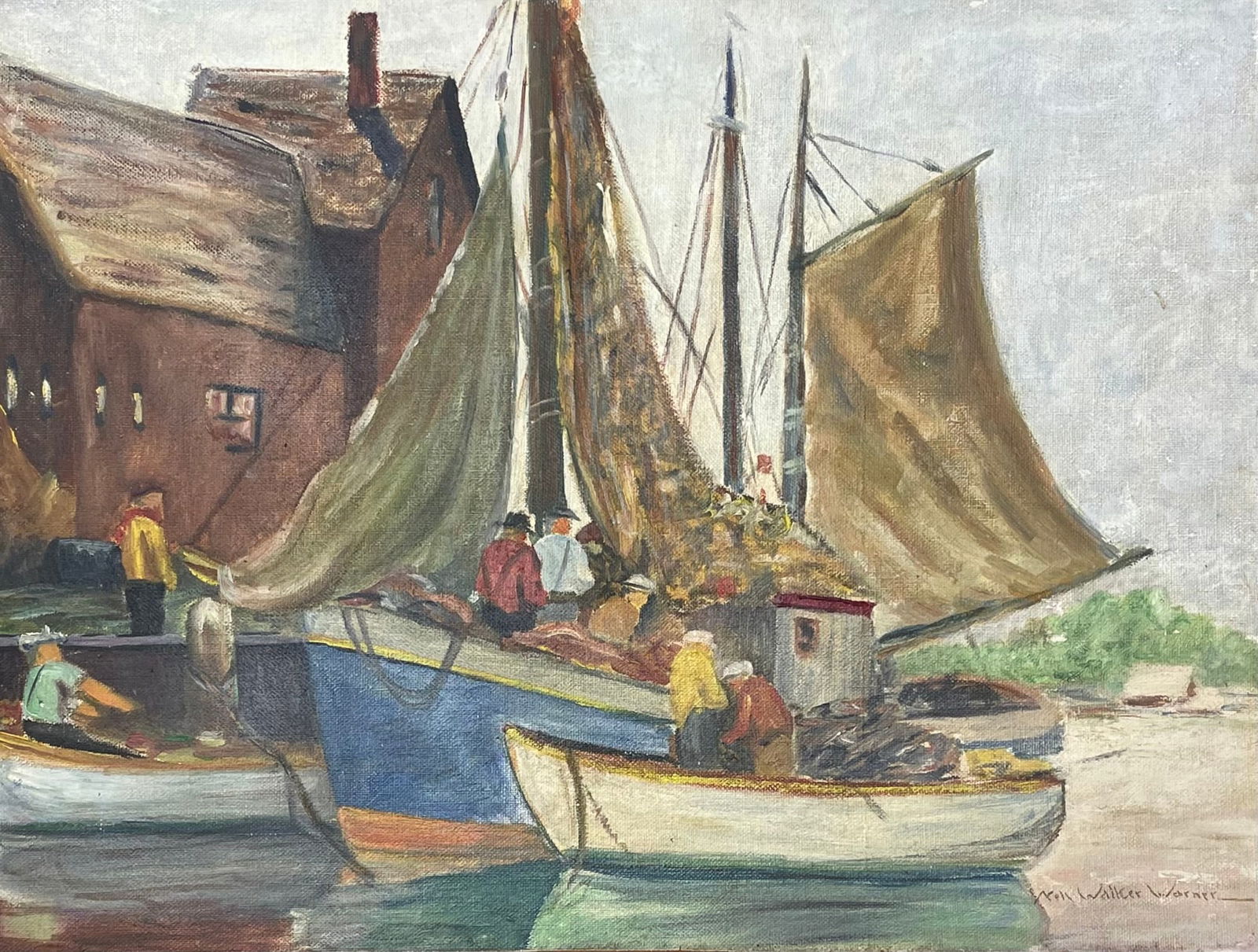 Nell Walker Warner (1891-1970) American: Nell Walker (Shostrom) Warner(1891-1970) Oil on canvas board, signed lower right, piece measures 12 x 16 and . Nell Walker Warner was born in Richardson County, Nebraska on April first, 1891. She spen