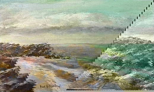 Paul Dougherty (1877 - 1947) American: Paul Dougherty (1877 - 1947) Oil on Masonite Board, Signed Lower Right, Measures ( 6 x 10 inches ) w/frame ( 9 x 13 inches ) Born in Brooklyn, New York, Paul Dougherty became a widely-known painter of