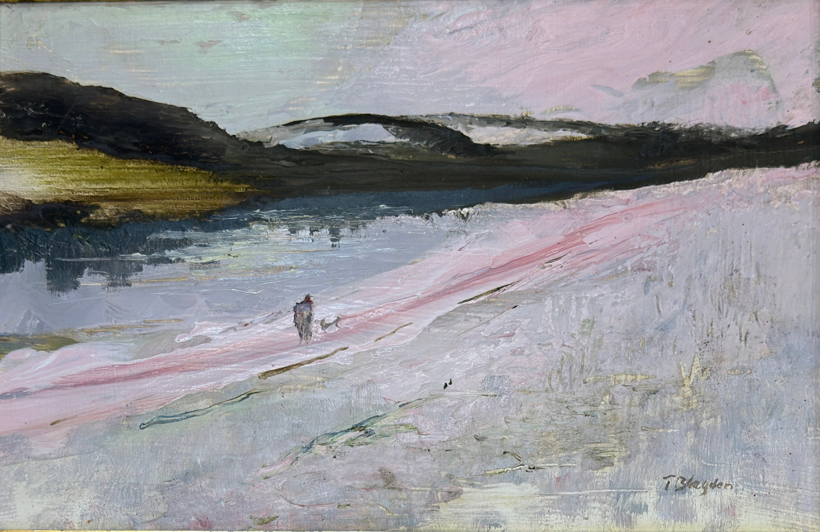 Thomas Blagdon Higham (Born 1953) Massachusetts: Thomas Blagdon Higham (Born 1953) Acrylic on wood panel, signed lower right "T. Blagdon", piece measures 7.5 x 11 and 9.5 x 13.5 inches with custom gold frame. Cape Cod native Thomas Higham does reali
