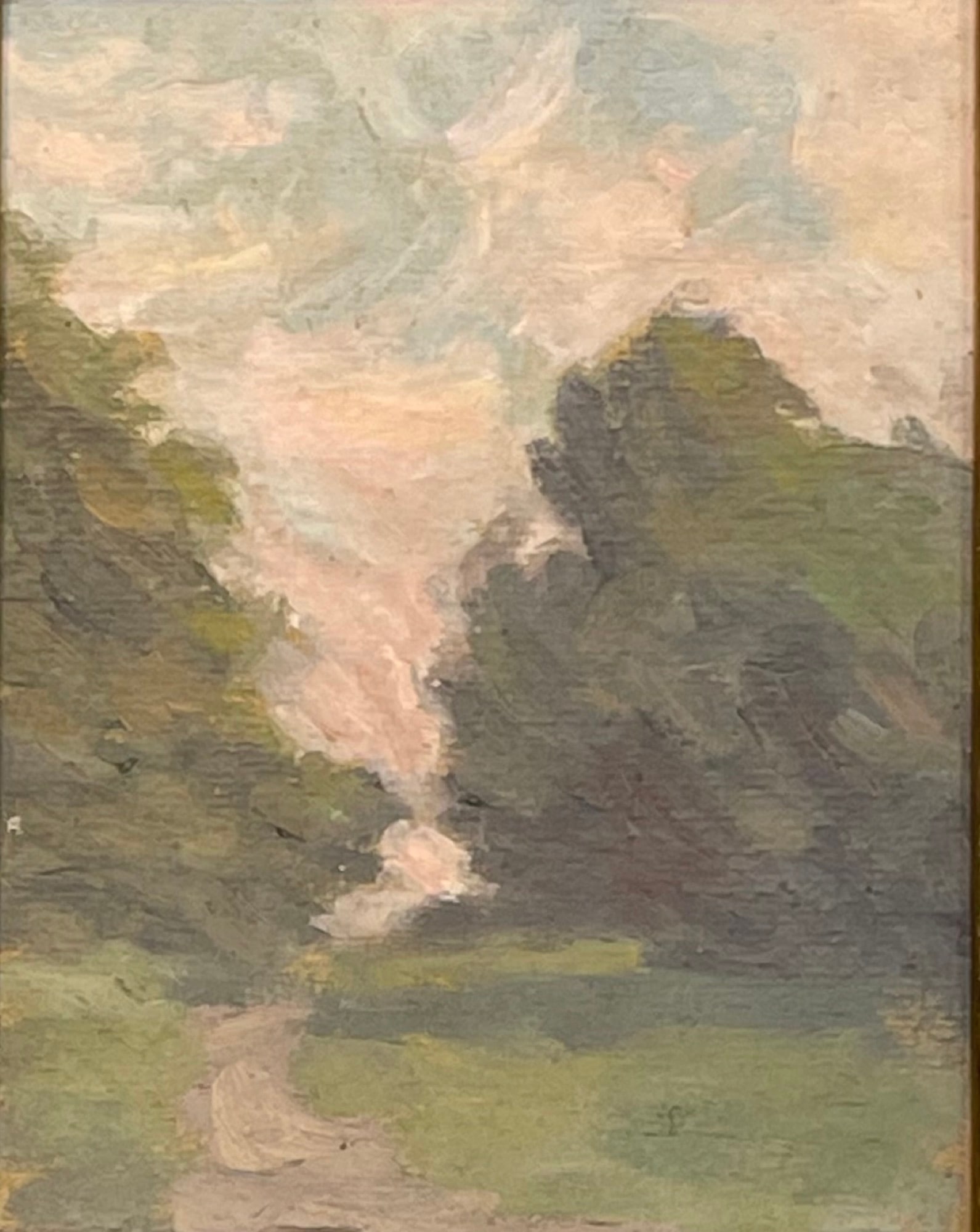 Charles Franklin Chamberlain (1871-1947) American: Charles Franklin Chamberlain (1871-1947) Oil on panel, Estate label stamp on verso, piece measures 7 x 6 and 9 x 7 inches w/frame. Charles Franklin Chamberlain was born June 12, 1871 in Webster Townsh