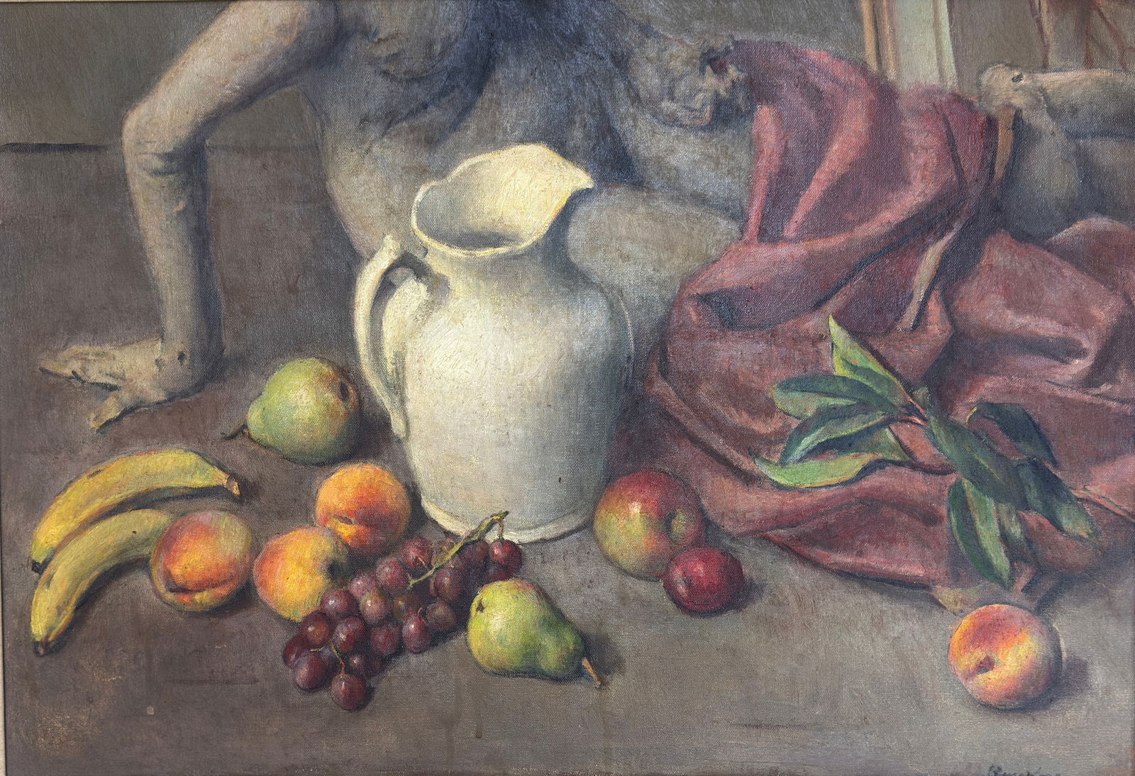 Robert Brackman (1898-1980) " Still Life # 137": Robert Brackman (1898-1980) Oil on Canvas, signed lower right and titled on verso, piece has estate stamp of the artist, measures 24 x 36 inches w/ frame. Best known for large figural works, portraits