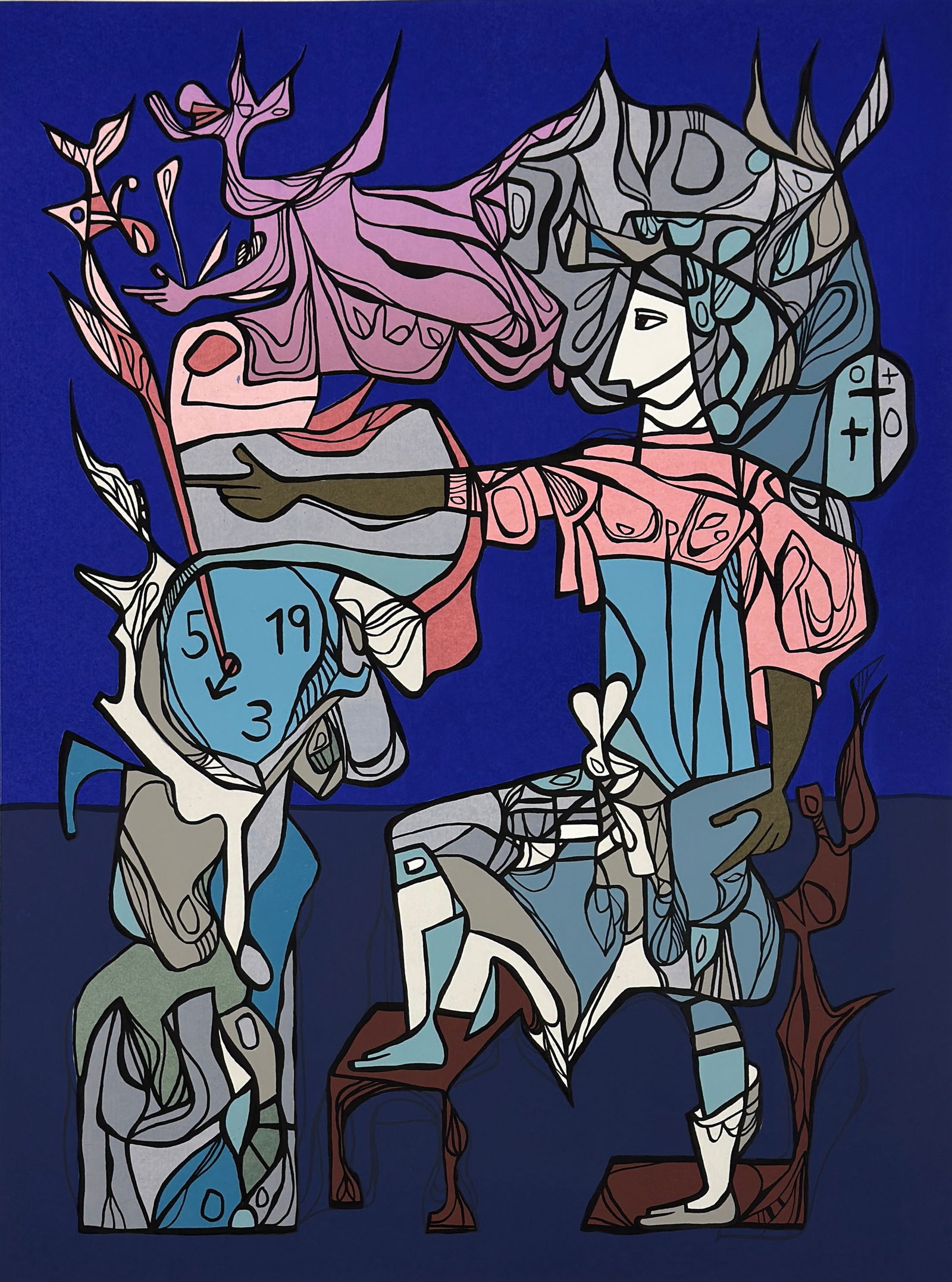 Cundo Bermudez (1914-2008) "The Passing of Time": Cundo Bermudez (1914-2008) The Passing of Time (El Paso del Tiempo) 1994 lithograph on heavy paper, unframed 31 x 23 inches, numbered 114/150. Cundo Bermúdez was born in La Habana in 1914. "When I wa