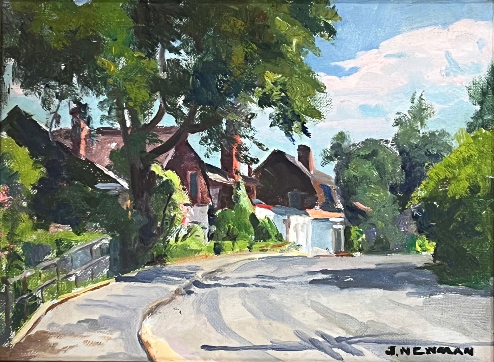 Joseph Newman (1890 - 1979) American: Joseph Newman (1890 - 1979) Oil on Canvas, signed lower right, Measures 8 x 11 inches and 12 x 15 inches w/ frame. Joseph Newman was born in New York City in 1890. He attended the Pratt Institute and