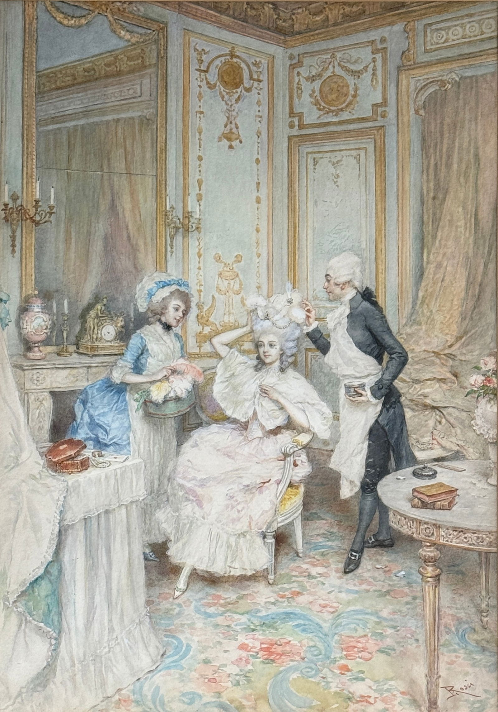 Lucius Rossi (1846–1913) The Hairdressers Visit (1 of 4)