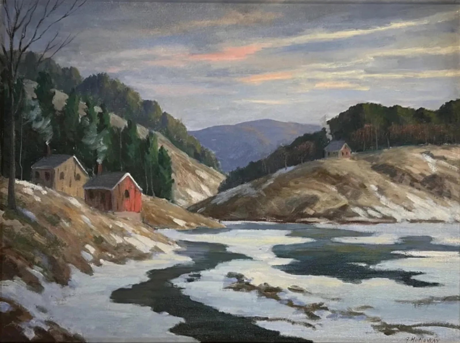 George Holloway (20/21st Century) American: George Holloway (20th Century) Oil on Canvas, signed lower right "G. Holloway", piece measures 18 x 24 inches not including custom frame. George Holloway is recognized for his works in landscape, seas