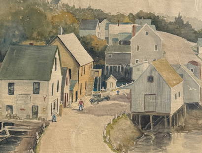 Henry Martin Gasser (1909 - 1981) American: Henry Martin Gasser (1909 - 1981) Watercolor on paper, signed lower left H Gasser, measures 17 x 23 and 26 x 31 inches w/frame. Henry Martin Gasser was an important twentieth-century painter who resid