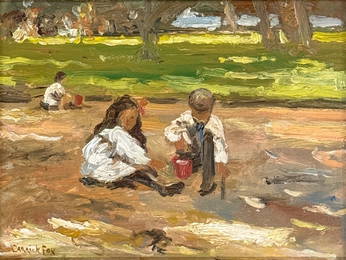 Ethel Carrick Fox (1882-1952) Children Playing in Sand