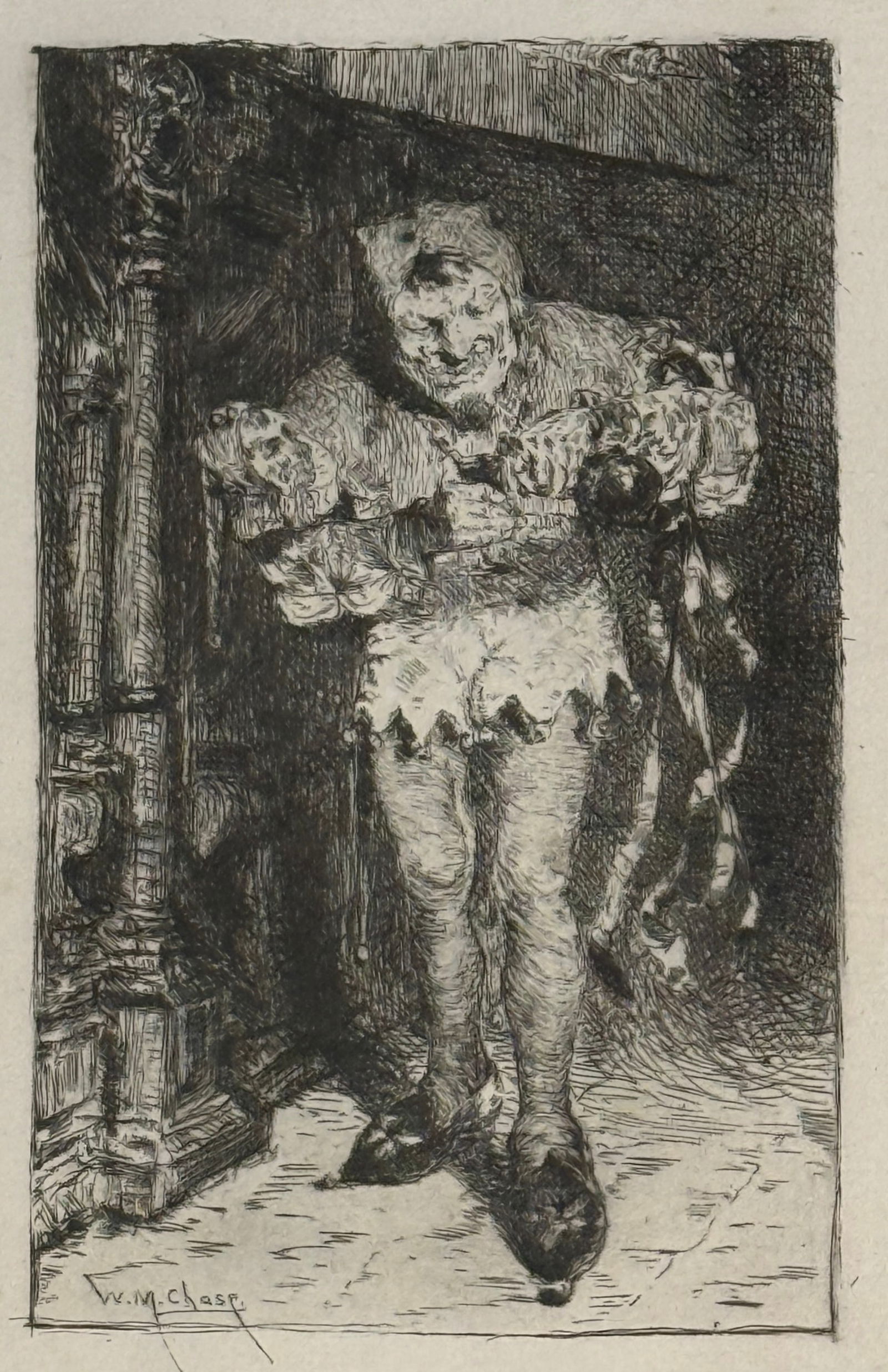 William Merritt Chase (1849-1916) "Keying Up, The Court Jester" (1 of 3)
