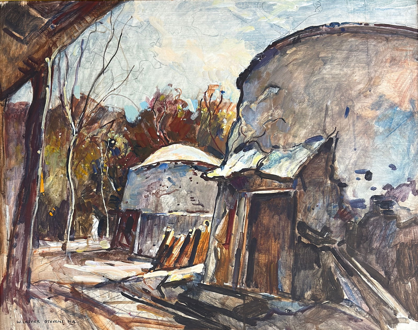 William Lester Stevens (1888-1969) "Charcoal Kilns" (1 of 5)
