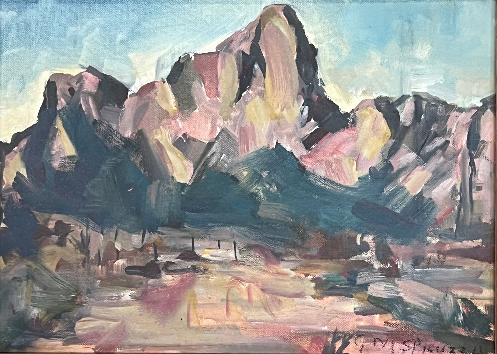 Giacomo Mercurio Spicuzza (1901 - 1987) American: Giacomo Mercurio Spicuzza (1901 - 1987) Oil on canvas board, signed lower rigth "G.M. Spicuzza", piece measures 9 x 12 and 12 x 15 inches w/frame. Giacomo Mercurio Spicuzza was born in Detroit, Michig