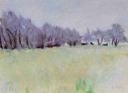 Wolf Kahn (1927–2020) Pastoral Landscape: Wolf Kahn (1927–2020) Pastoral Landscape, pastel on paper, signed lower right. The work measures 10 x 15 inches and is presented in a 15.5 x 20-inch frame. This delicate composition features a field