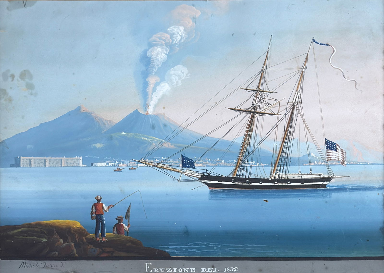 Michele Funno (Italian 19th c) "Eruzione Del 1835" (1 of 4)