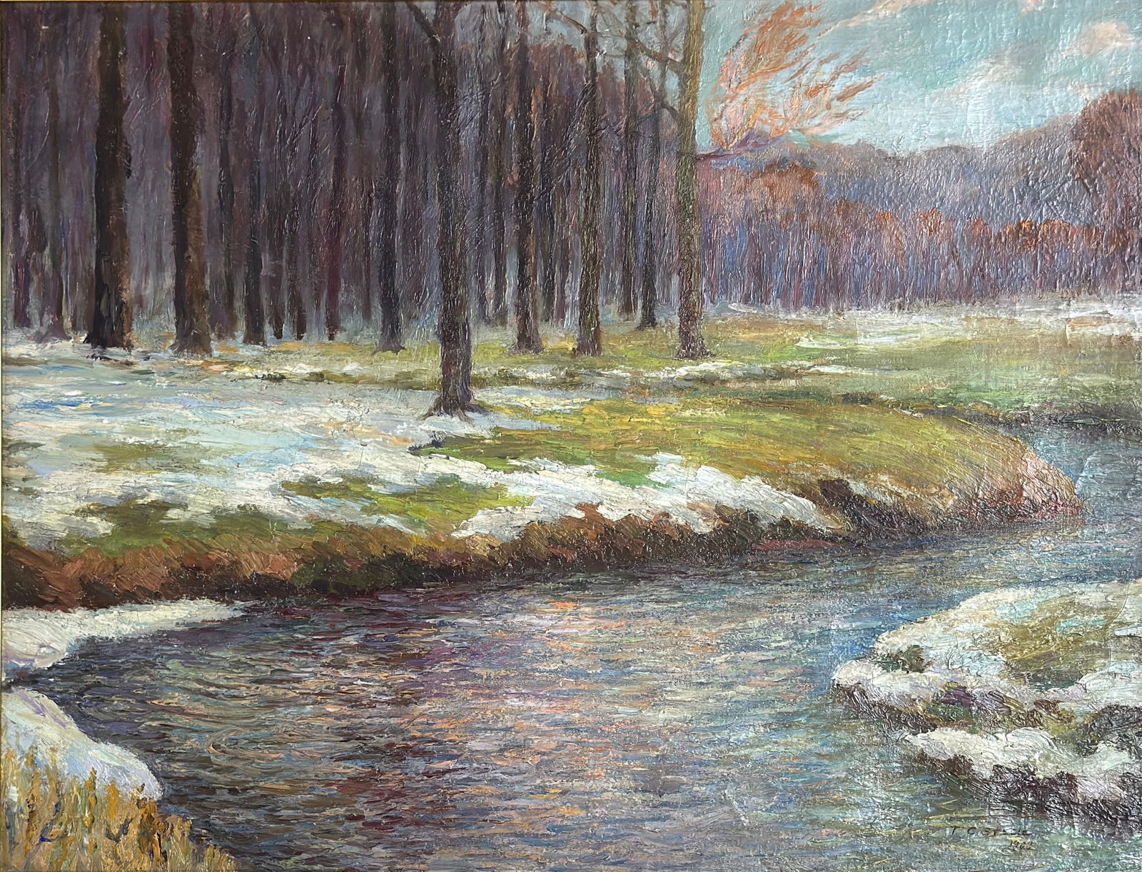 Theodore Clement Steele (American, 1847-1926) Winter Scene 1908 (1 of 3)