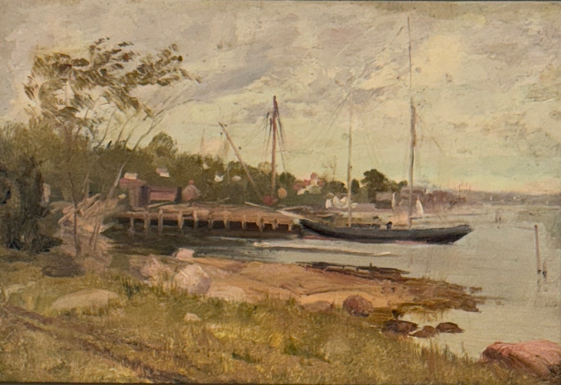 Martin B. Leisser (1846 - 1940) American: Martin B. Leisser (1846 - 1940) Oil on board, signed lower right, measures 9.5 x 13.5 and 18 x 23 inches w/frame. Born on July 29, 1845 to German immigrants Balthazar and Johanna Leisser, Martin Leiss